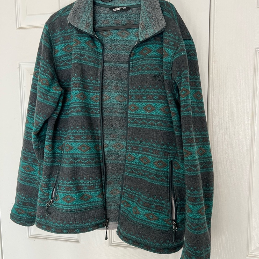 The North Face Gray and Teal Ski Jacket